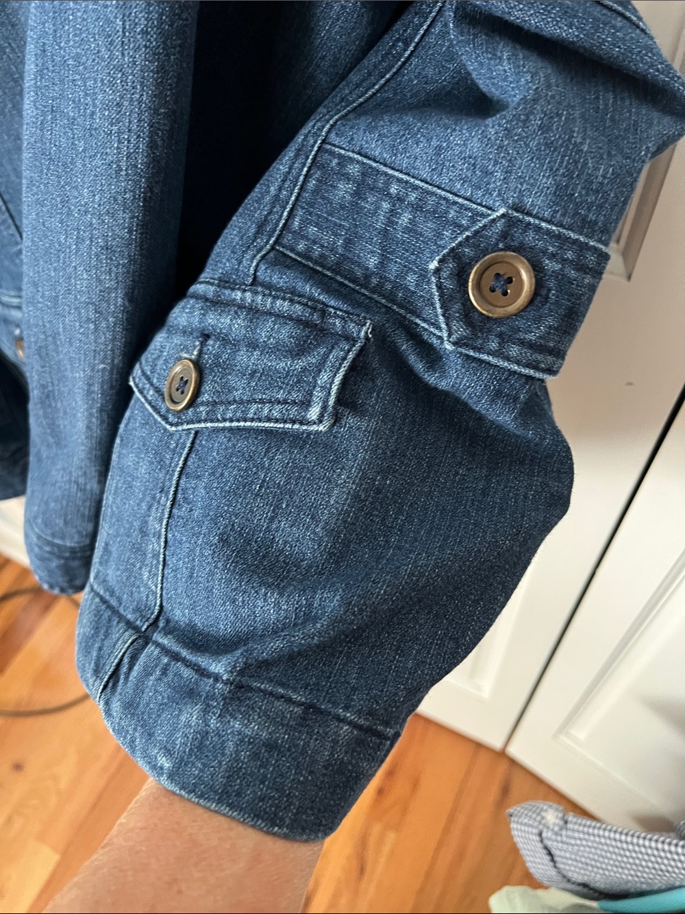 Jones New York Sport Stretch Jean Jacket, dark wash, wos. XXL - Picture 9 of 11